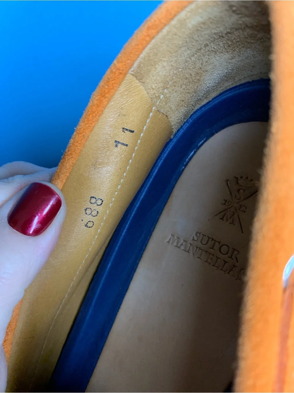 Sutor Mantellassi Suede Driving Loafers in Orange